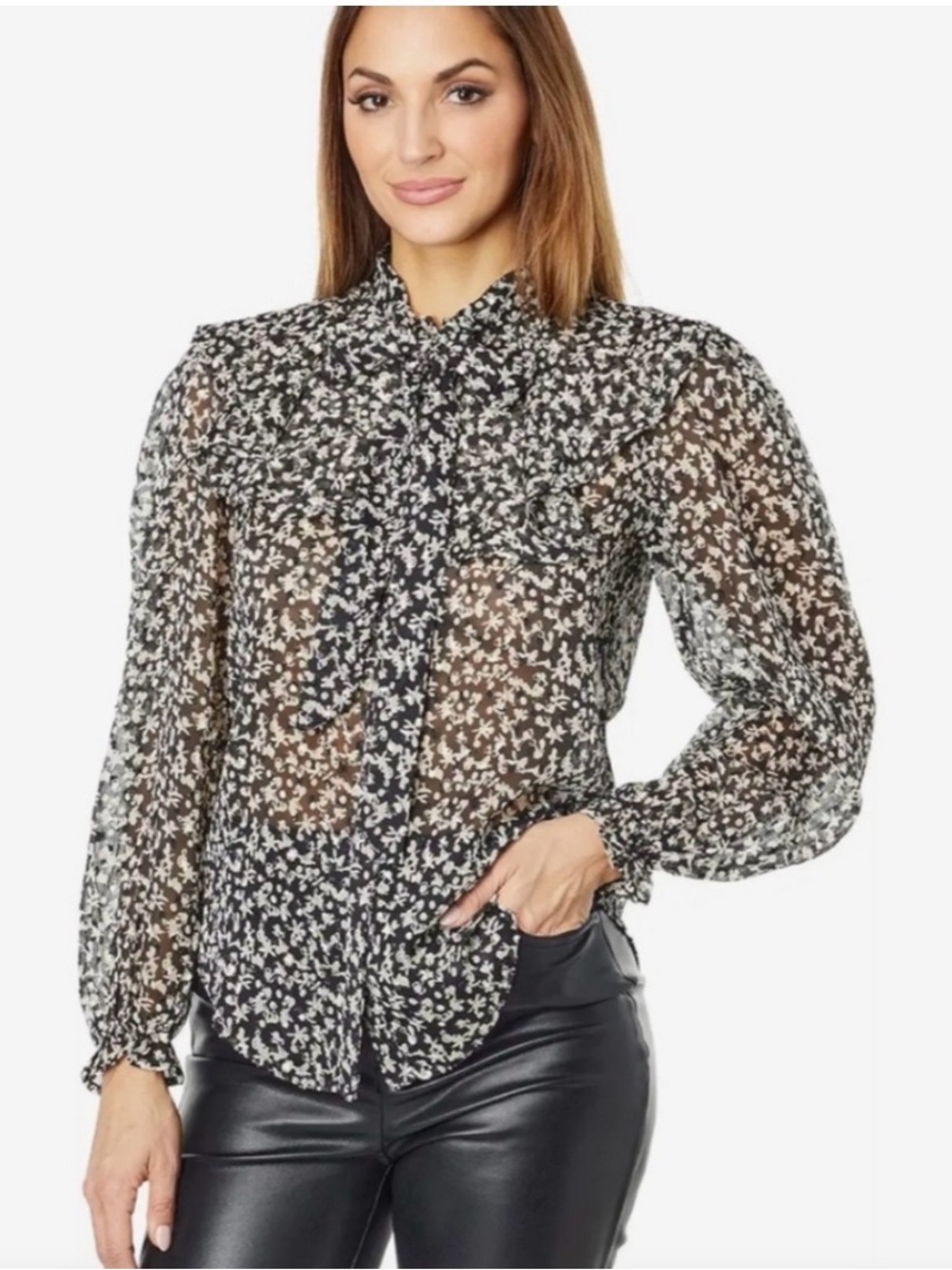 Bishop & Young Selena Poet Blouse Sz L NWT MSRP $90